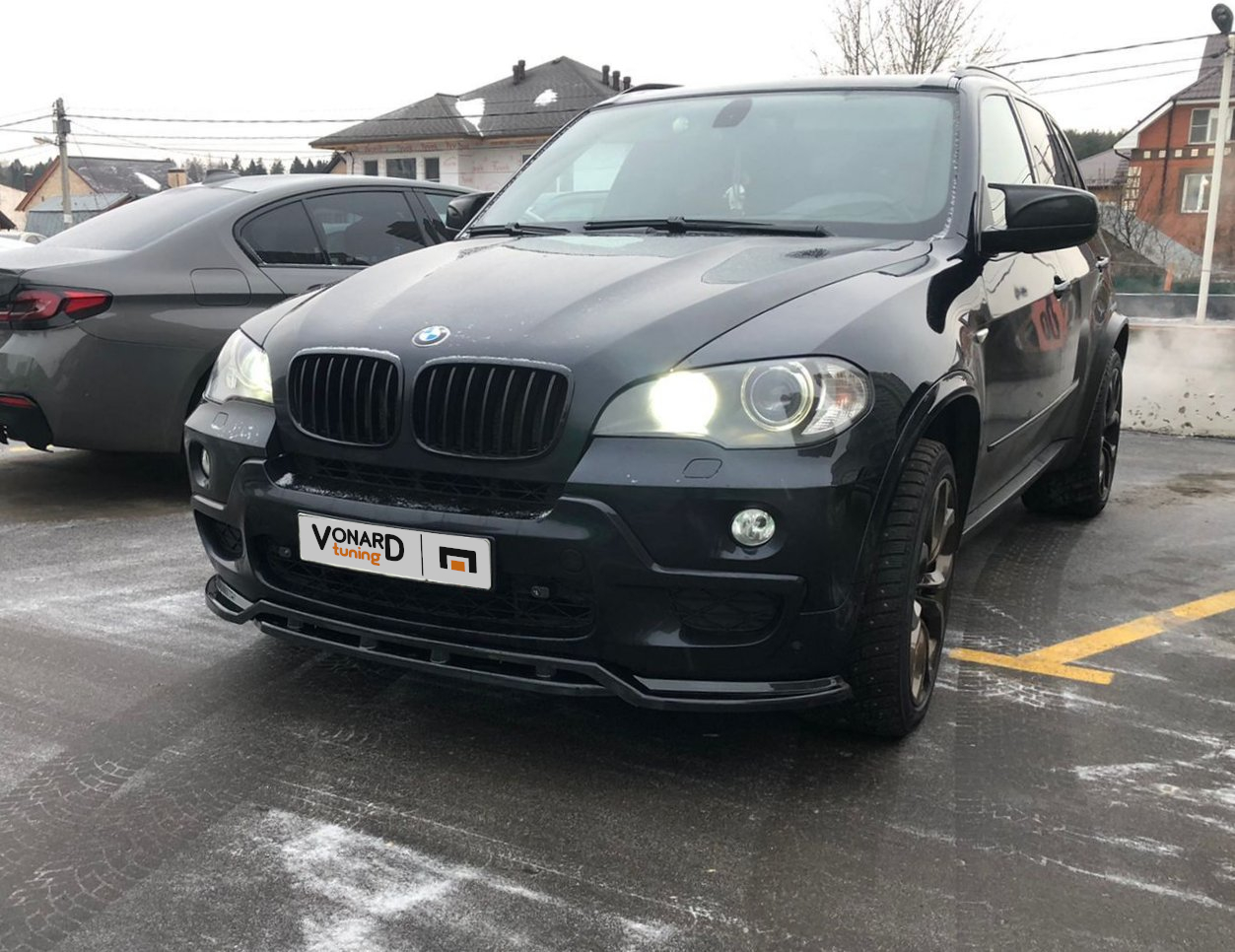 картинка Сплиттер переднего бампера BMW X5 E70 M-Pack (двойной) vonard customs 