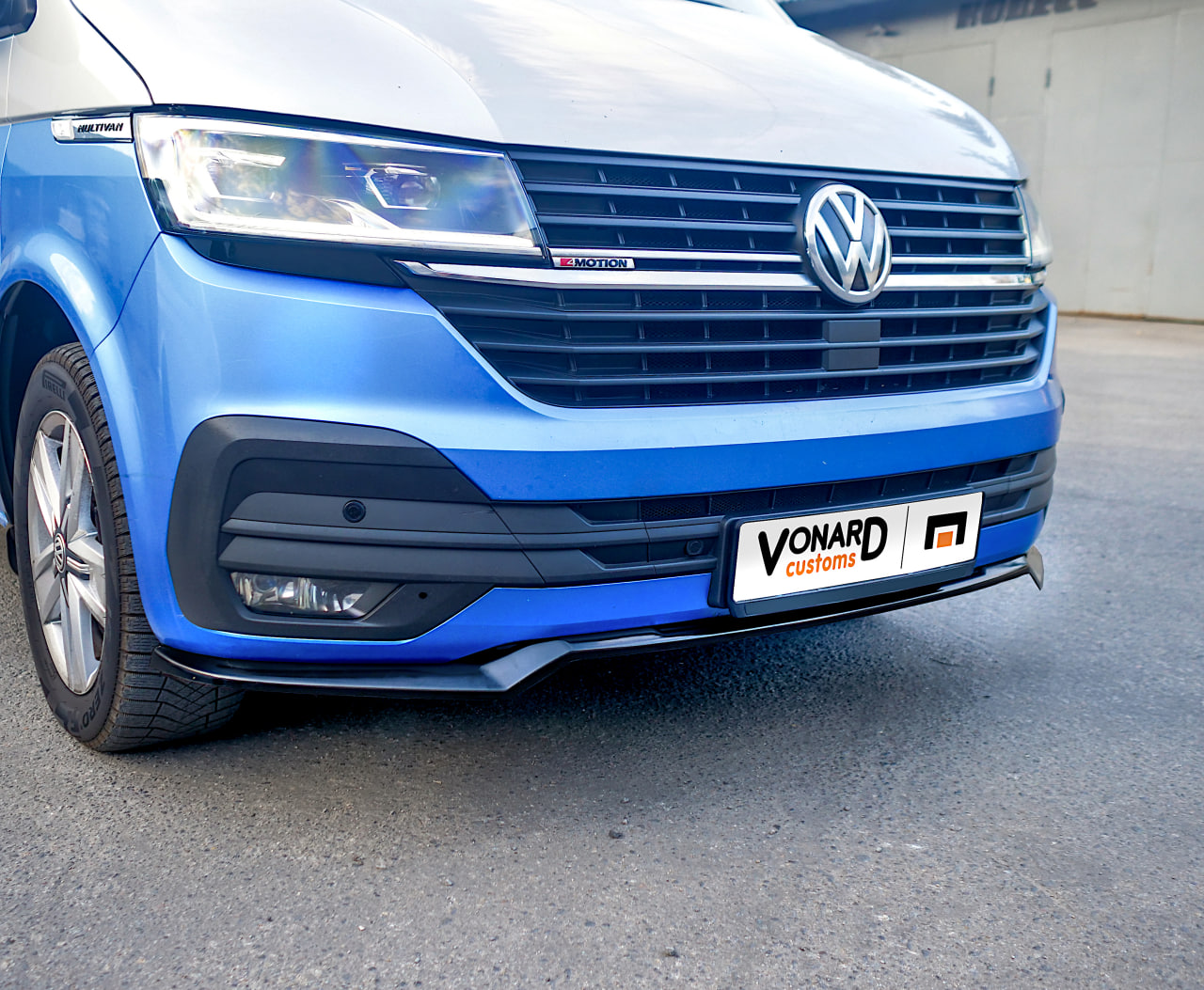 картинка Сплиттер переднего бампера VW T6.1 (прилегающий) (ver. 3) vonard customs 