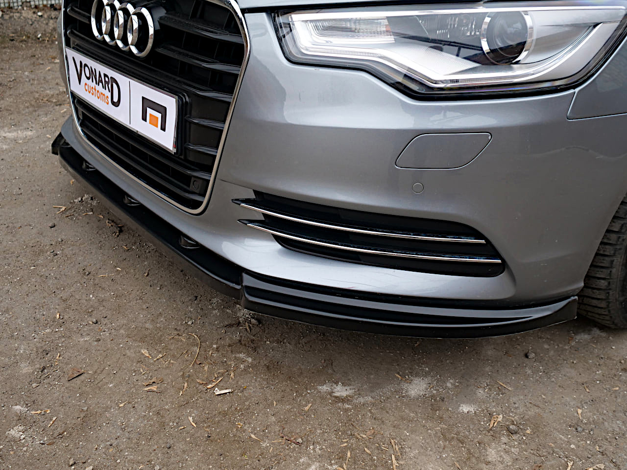 картинка Сплиттер переднего бампера Audi A6 C7 дорест. стандарт - под покраску vonard customs 