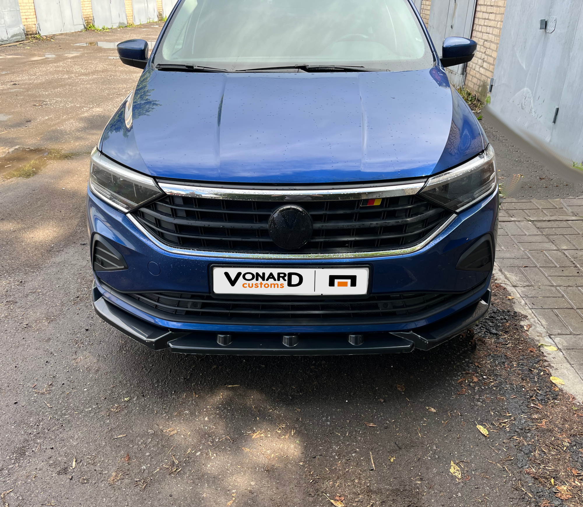 картинка Сплиттер переднего бампера VW Polo 6 liftback -  черный металлик vonard customs 