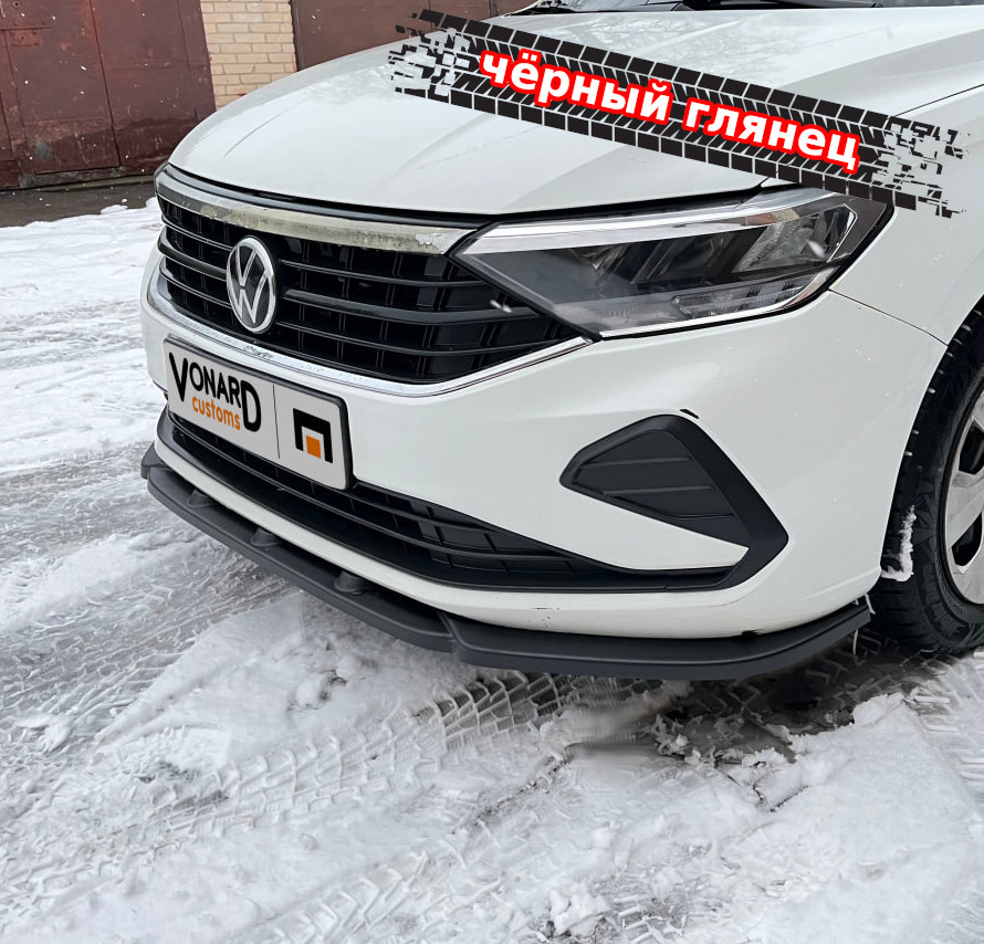 картинка Сплиттер переднего бампера VW Polo 6 liftback (узкий) vonard customs 