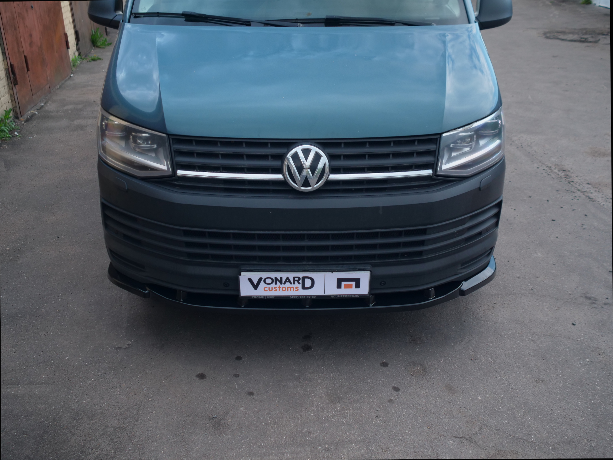 картинка Сплиттер переднего бампера VW T6 (с ребрами) - текстурный vonard customs 