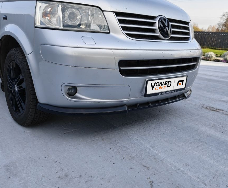 картинка Сплиттер переднего бампера VW T5 Multivan - чёрный металлик vonard customs 