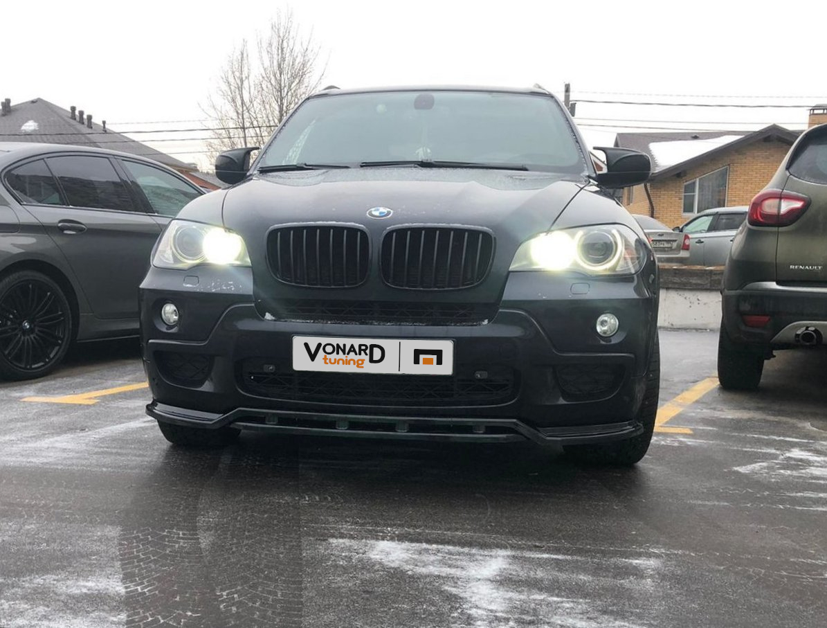 картинка Сплиттер переднего бампера BMW X5 E70 M-Pack (двойной) vonard customs 