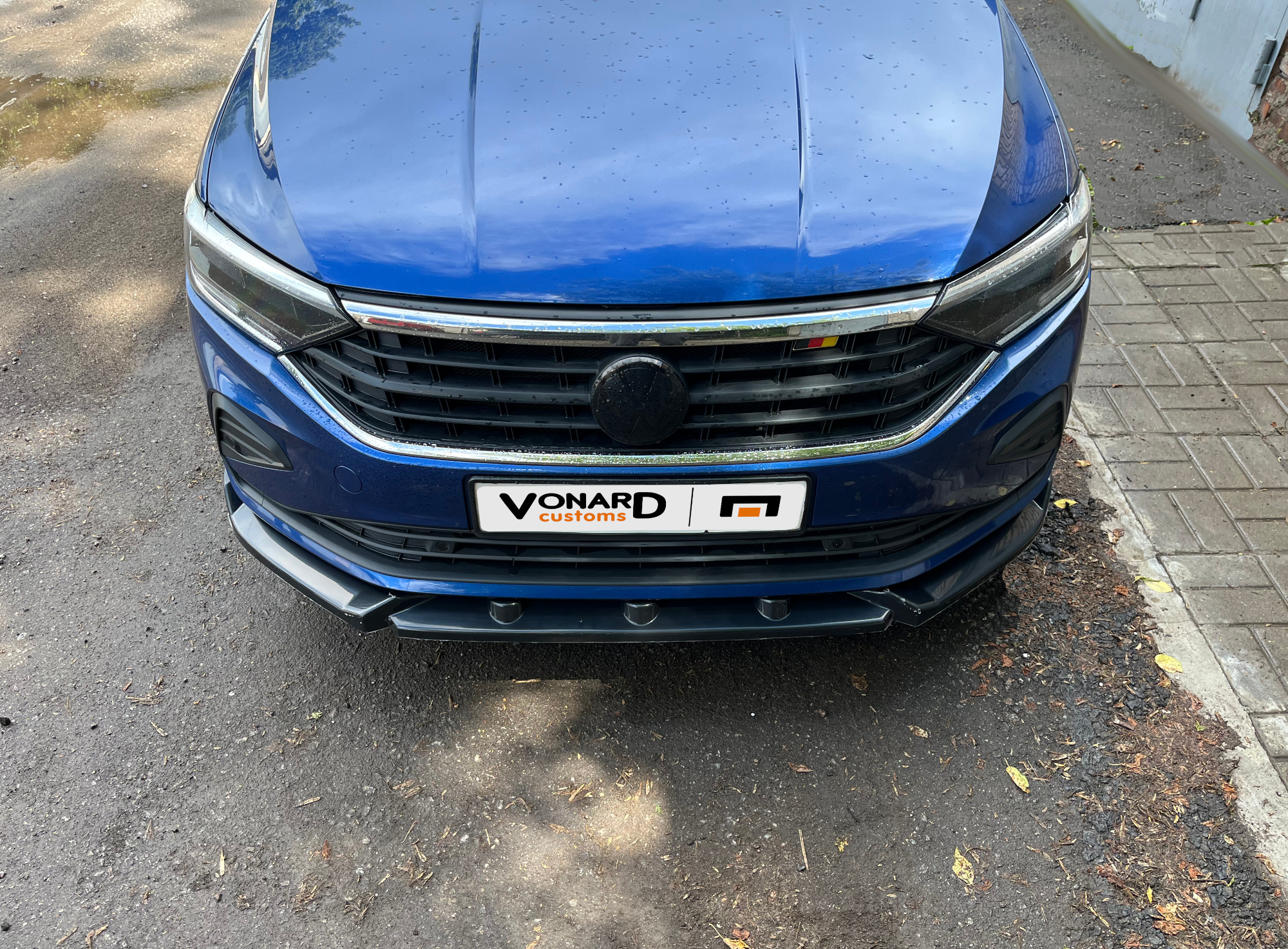 картинка Сплиттер переднего бампера VW Polo 6 liftback -  черный металлик vonard customs 