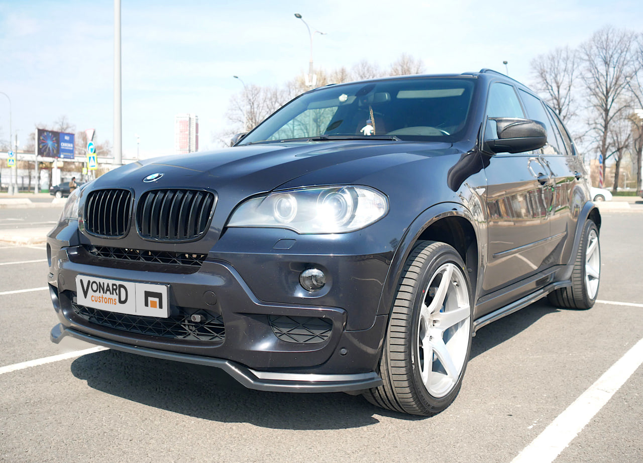 картинка Сплиттер переднего бампера BMW X5 E70 M-Pack (прилегающий) - под покраску vonard customs 