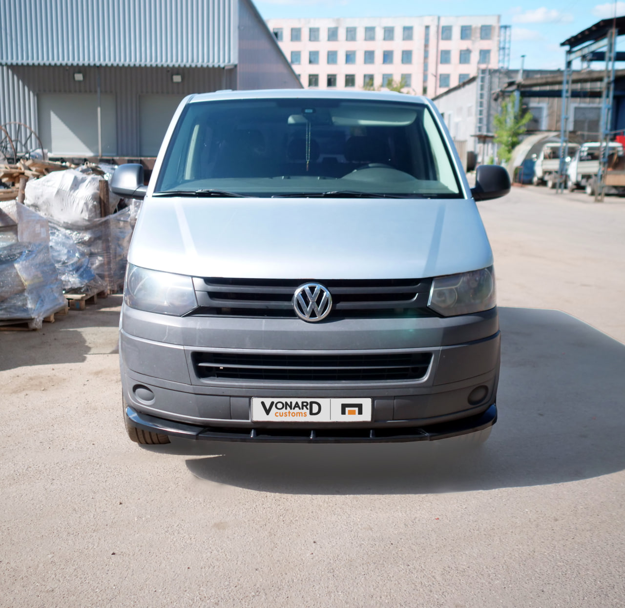 картинка Сплиттер переднего бампера VW T5.1 (ребра) - текстурный vonard customs 
