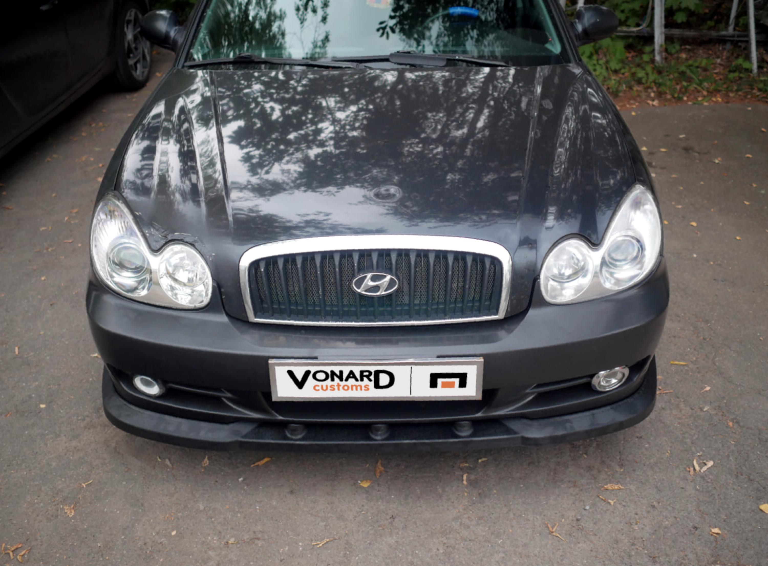 картинка Сплиттер переднего бампера Hyundai Sonata 4 EF рест. vonard customs 