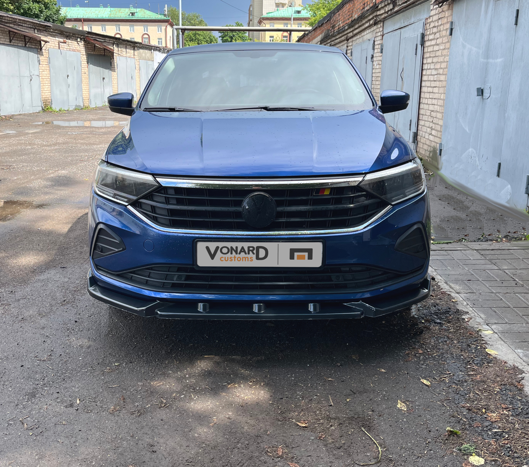 картинка Сплиттер переднего бампера VW Polo 6 liftback -  черный металлик vonard customs 