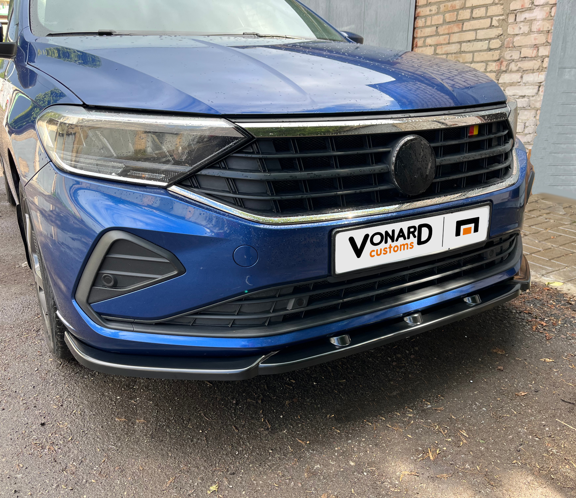 картинка Сплиттер переднего бампера VW Polo 6 liftback (узкий) vonard customs 