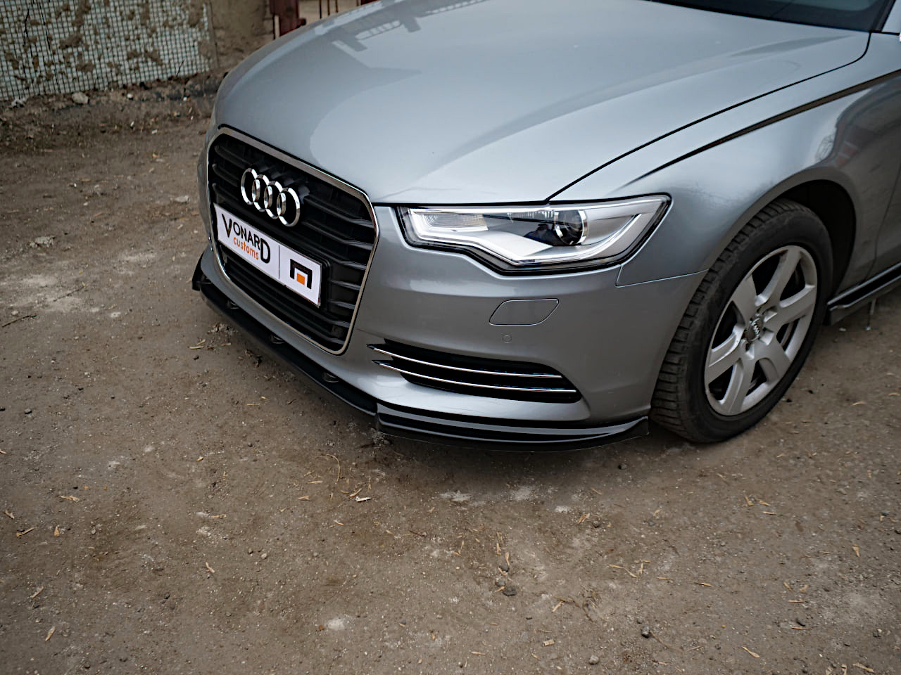 картинка Сплиттер переднего бампера Audi A6 C7 дорест. стандарт - под покраску vonard customs 