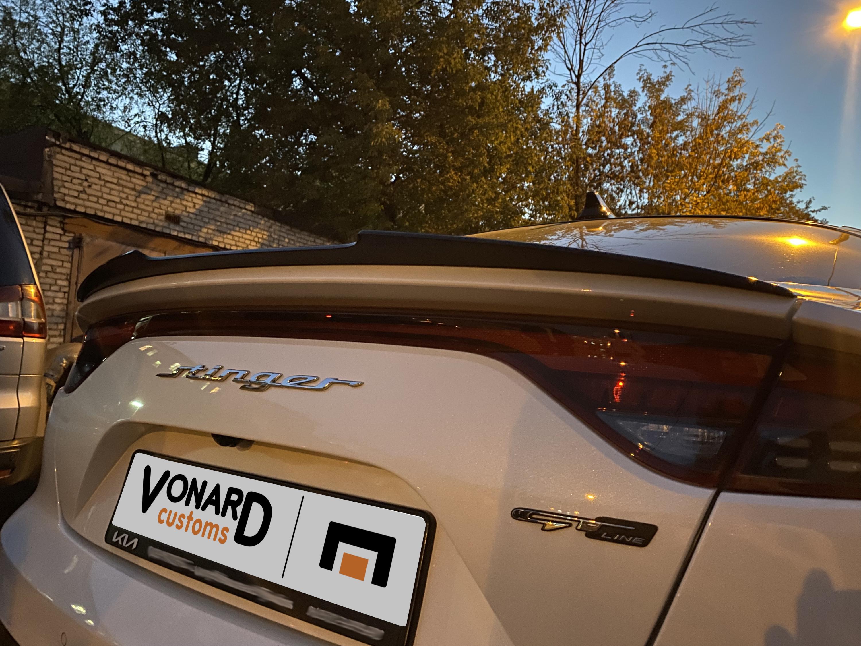 картинка Спойлер лезвие крышки багажника KIA Stinger 1 (острый) vonard customs 