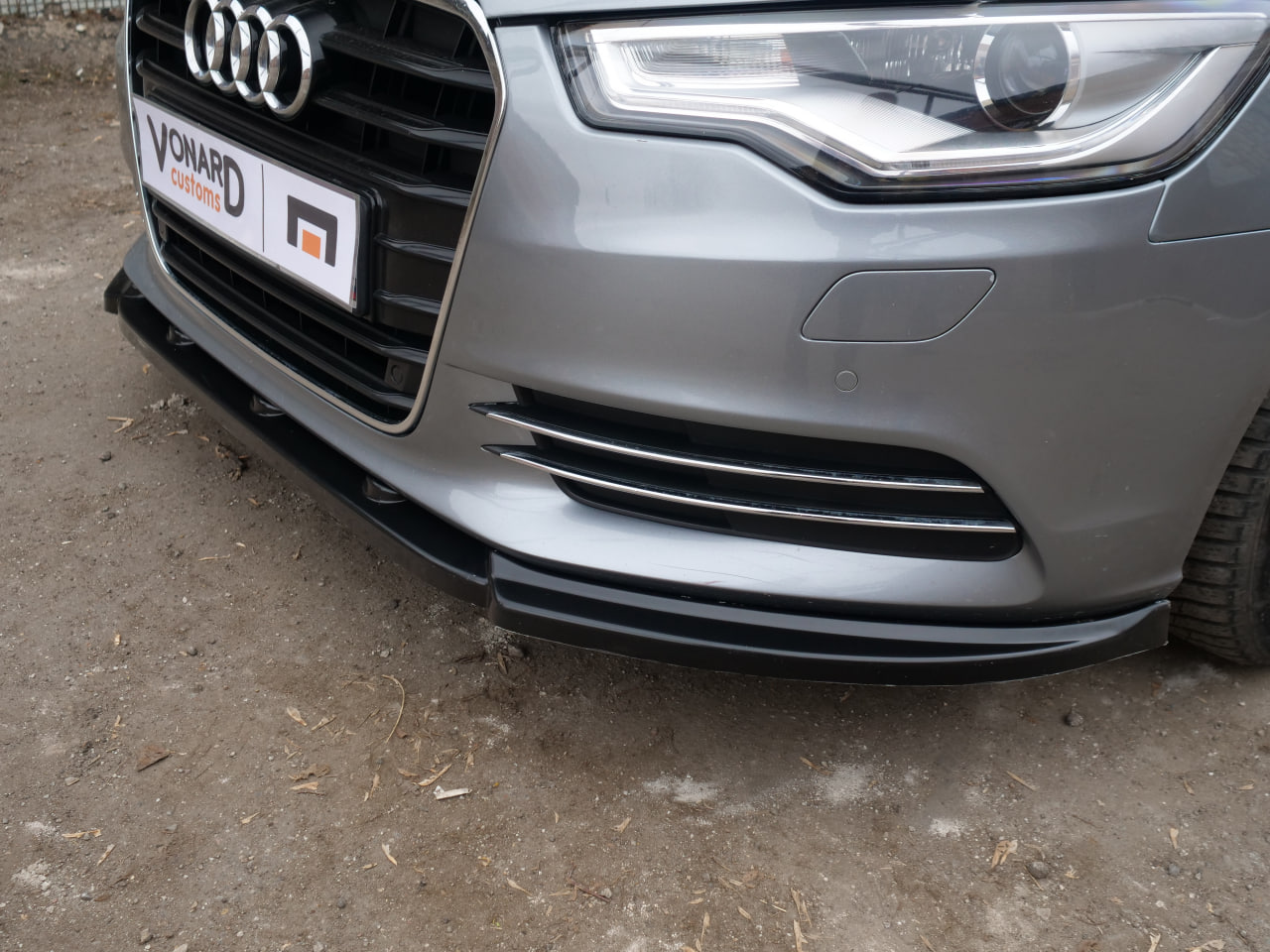 картинка Сплиттер переднего бампера Audi A6 C7 дорест. стандарт vonard customs 