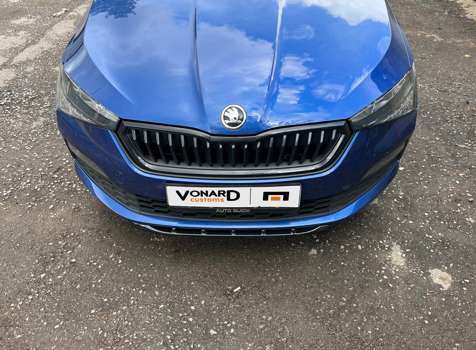 картинка Сплиттер (короткий) переднего бампера Skoda Rapid 2 - под покраску vonard customs 