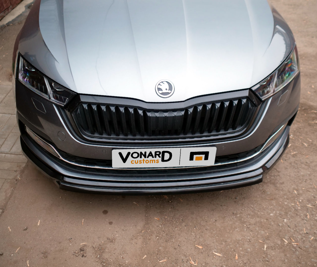 картинка Сплиттер переднего бампера Skoda Octavia 4 A8 V2 - под покраску vonard customs 