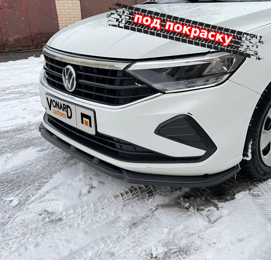картинка Сплиттер переднего бампера VW Polo 6 (узкий) - под покраску vonard customs 
