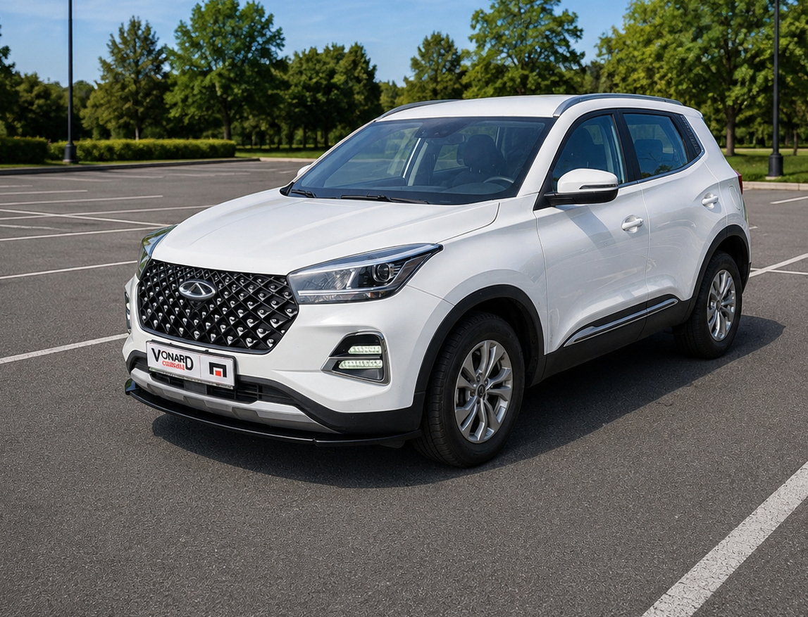 картинка Сплиттер переднего бампера  CHERY Tiggo 4 Pro - черный металлик vonard customs 