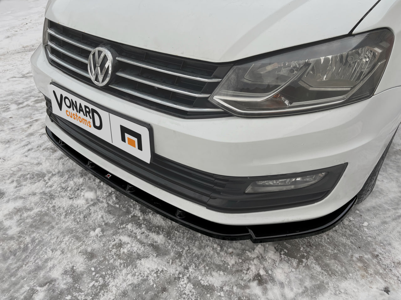 картинка Сплиттер переднего бампера VW Polo 5 рест. седан vonard customs 