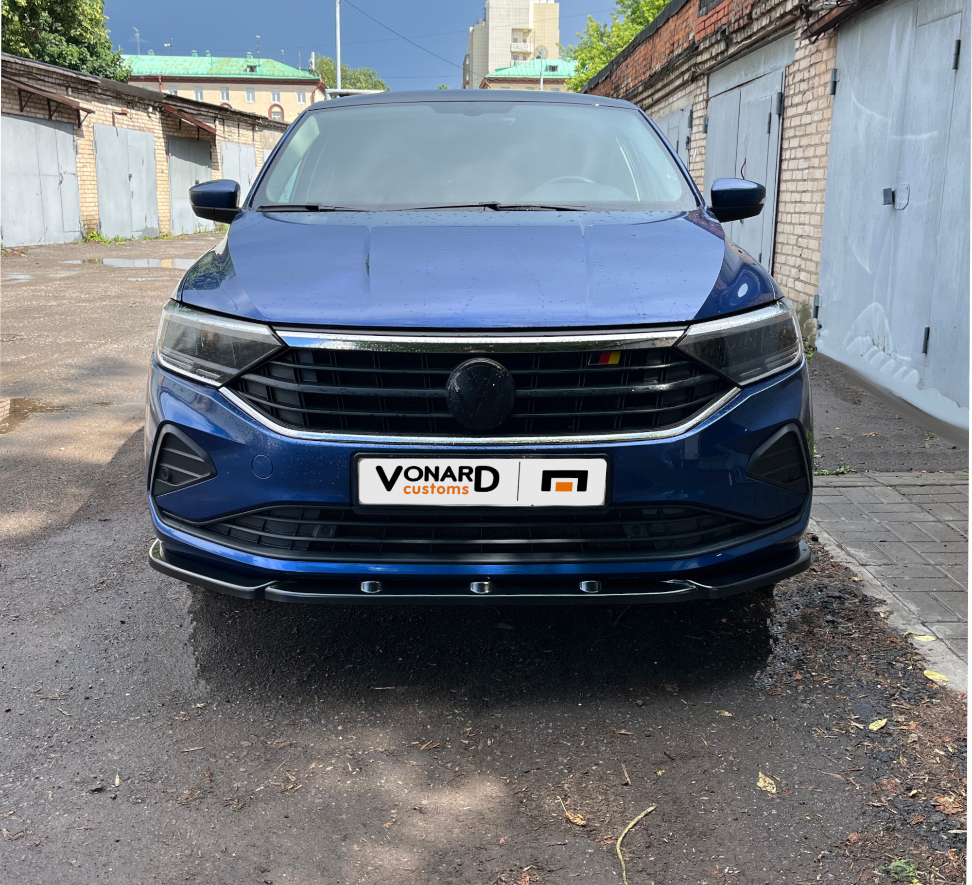 картинка Сплиттер переднего бампера VW Polo 6 liftback (узкий) vonard customs 