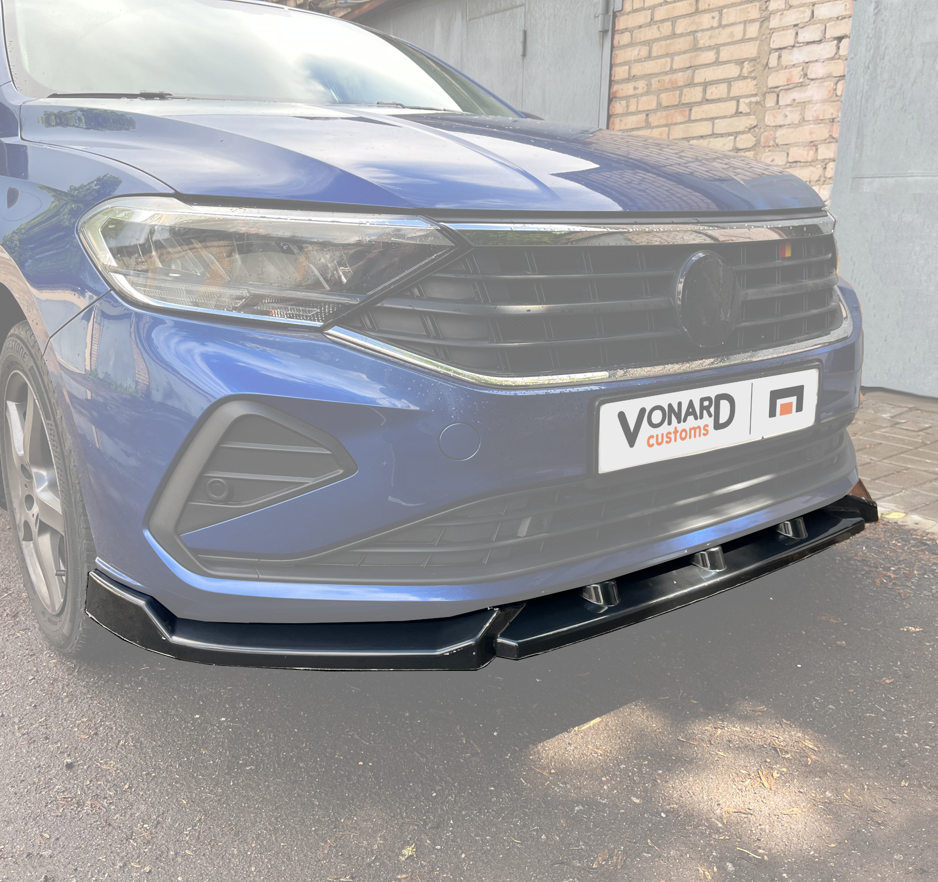 картинка Сплиттер переднего бампера VW Polo 6 liftback vonard customs 