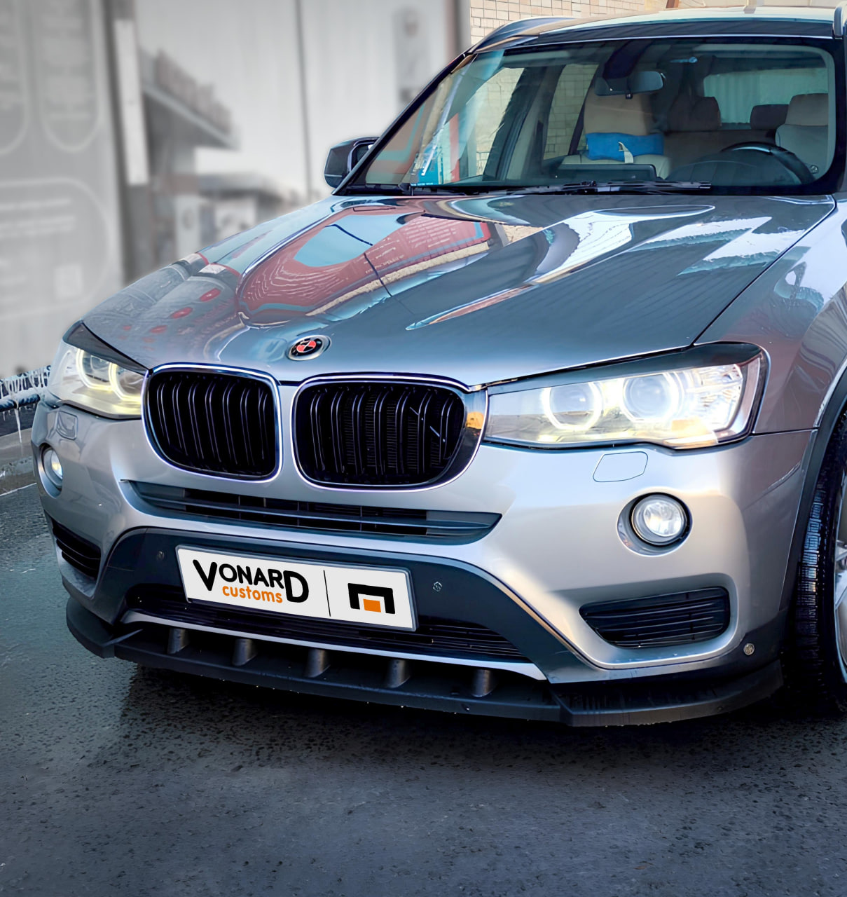 картинка Сплиттер переднего бампера BMW X3 F25 рест. стандарт - под покраску vonard customs 