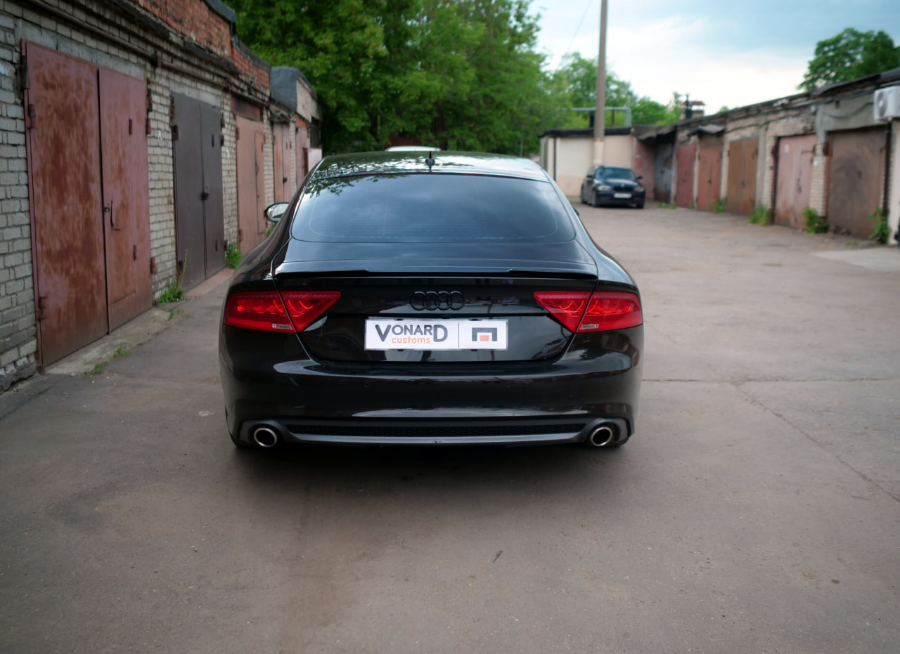 картинка Спойлер лезвие крышки багажника Audi A7 C7 (округлый) vonard customs 