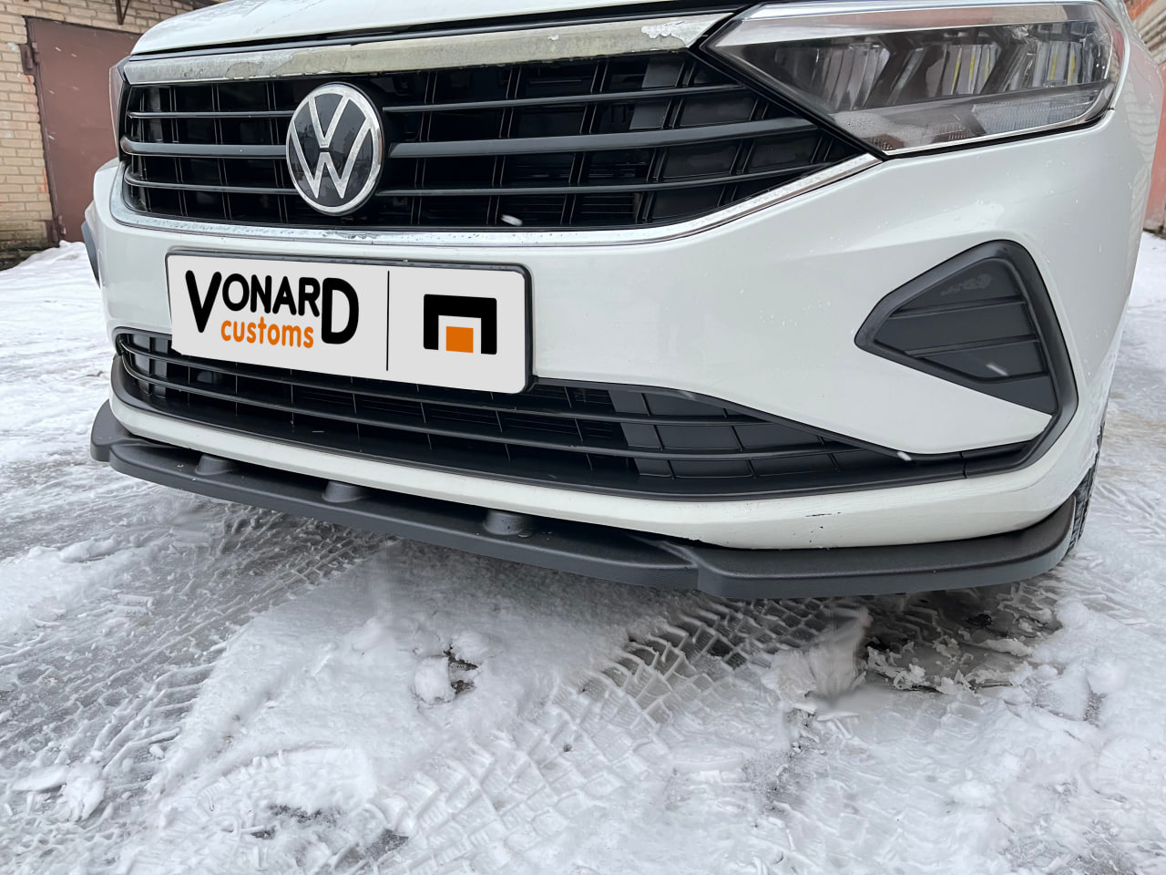 картинка Сплиттер переднего бампера VW Polo 6 (узкий) - под покраску vonard customs 