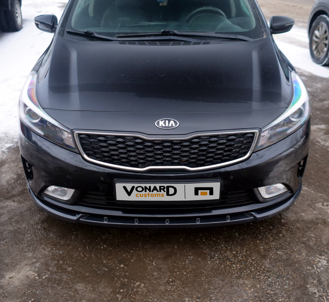 картинка Сплиттер переднего бампера Kia Cerato 3 рест - под покраску vonard customs 