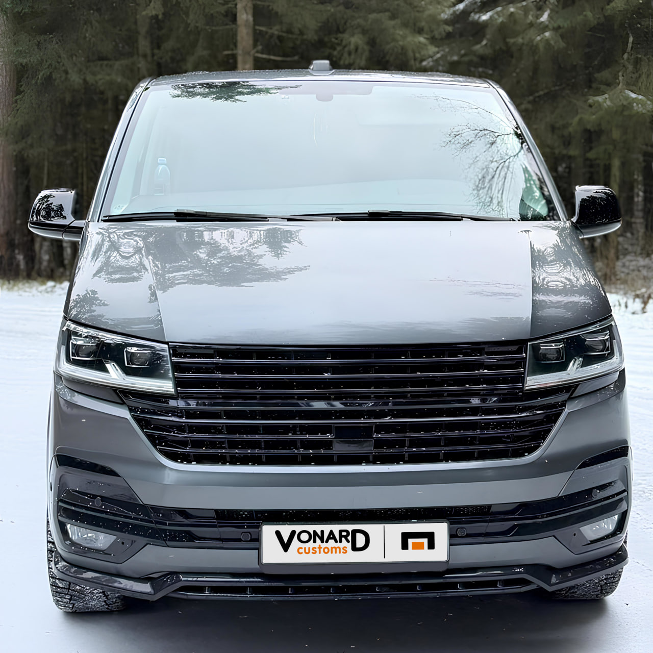 картинка Сплиттер (двойной) переднего бампера VW T6.1 (ver. 4) vonard customs 