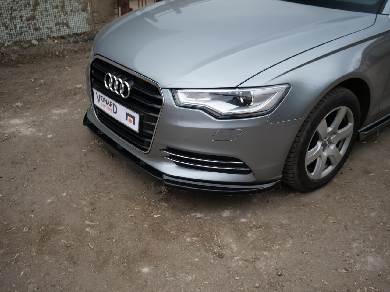 картинка Сплиттер переднего бампера Audi A6 C7 дорест. стандарт vonard customs 