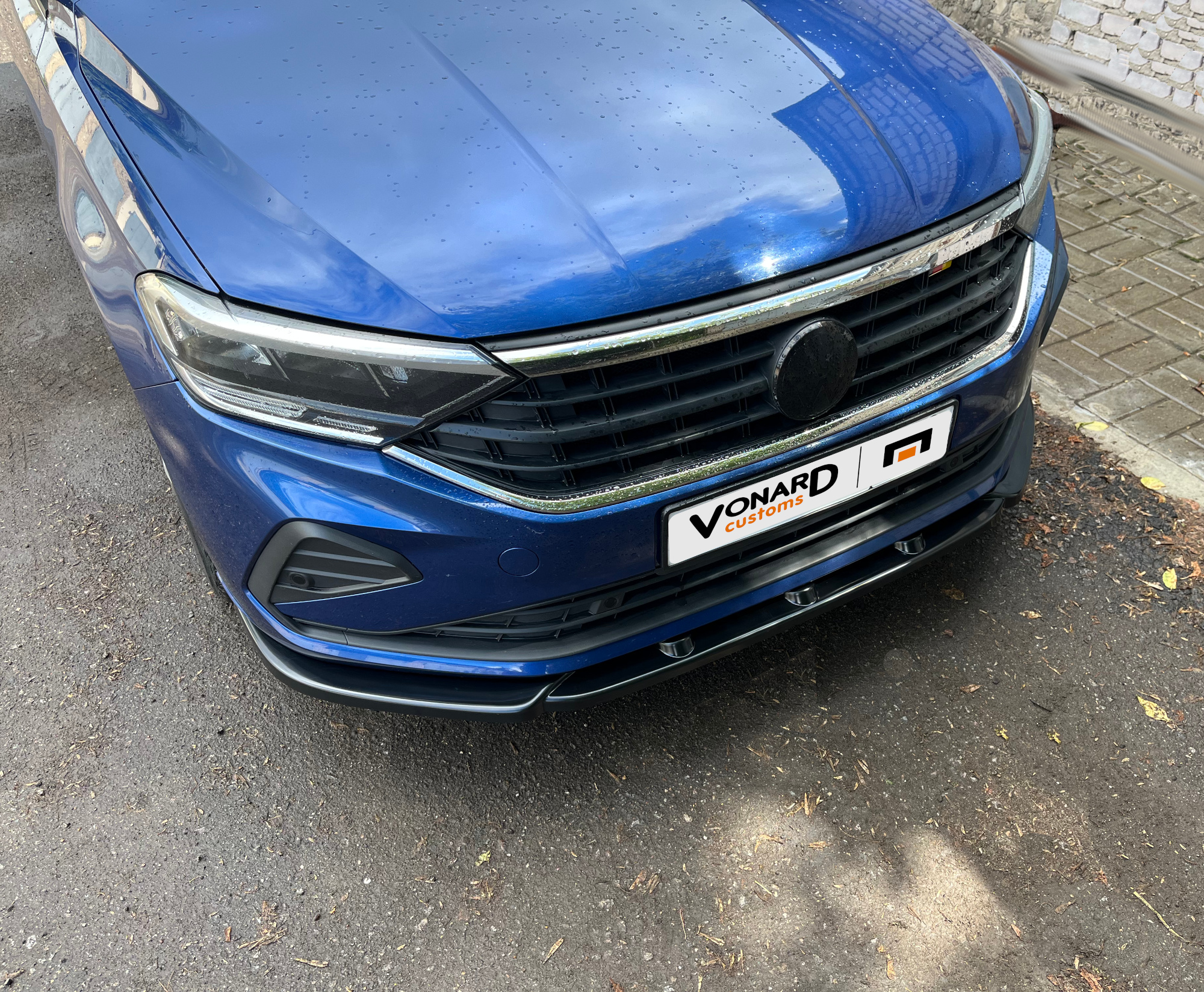 картинка Сплиттер переднего бампера VW Polo 6 liftback (узкий) vonard customs 