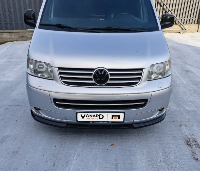 картинка Сплиттер переднего бампера VW T5 Multivan - чёрный глянец vonard customs 