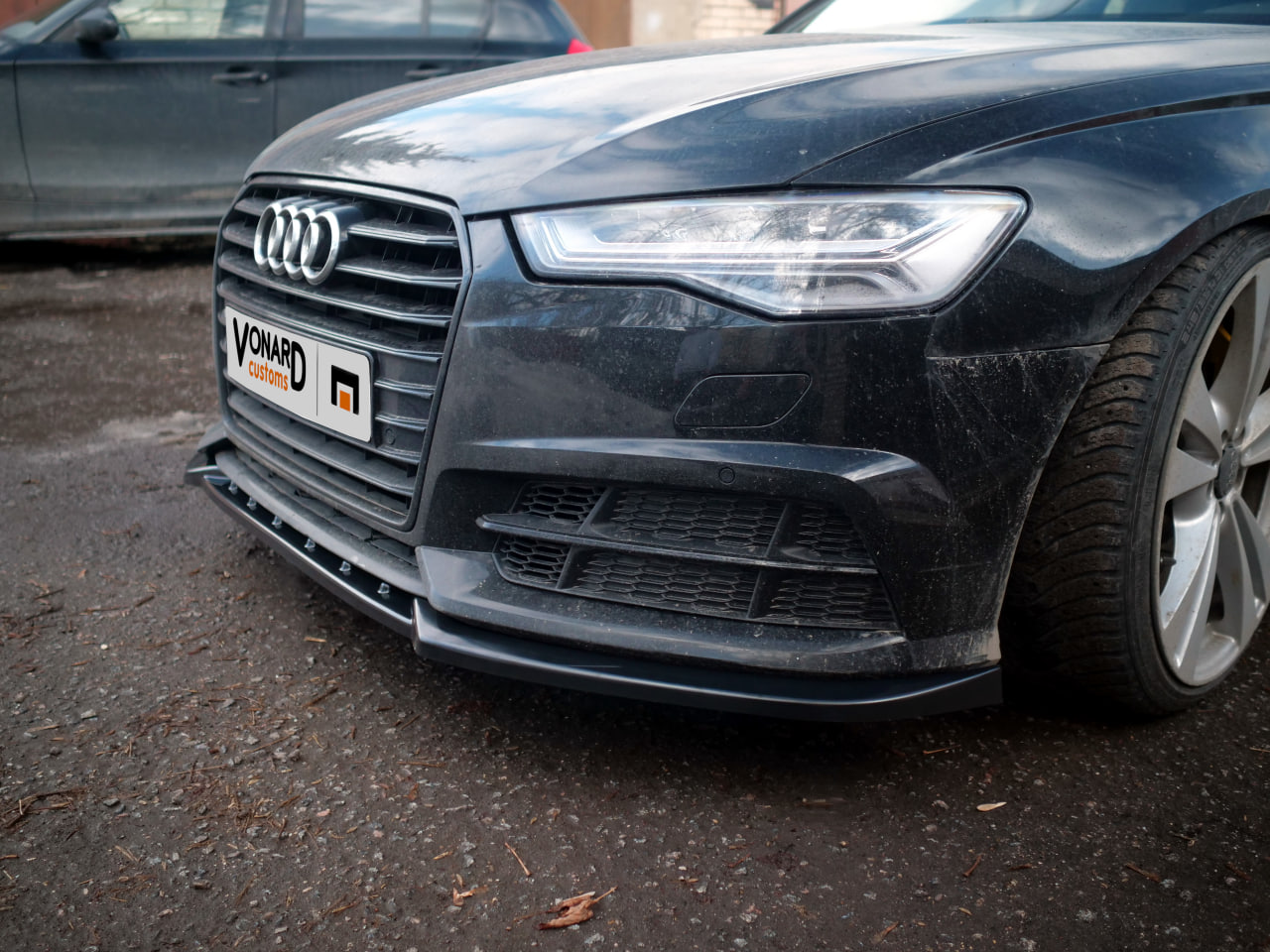 картинка Сплиттер переднего бампера Audi A6 S6 C7 S-line рест. - под покраску vonard customs 