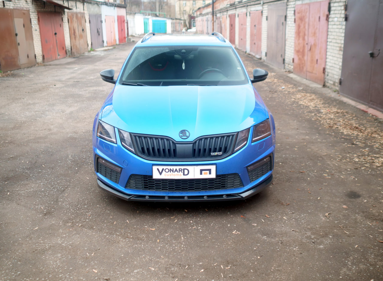 картинка Сплиттер переднего бампера Skoda Octavia 3 A7 RS рест. V4 - под покраску vonard customs 