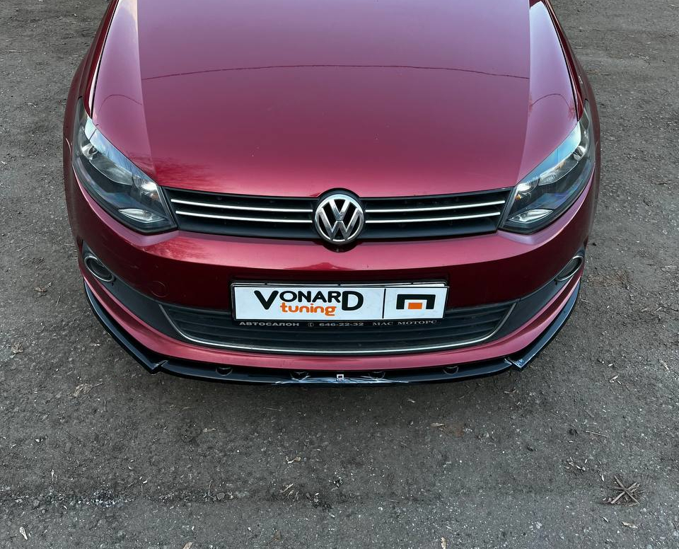 картинка Сплиттер переднего бампера VW Polo 5 седан - текстура vonard customs 