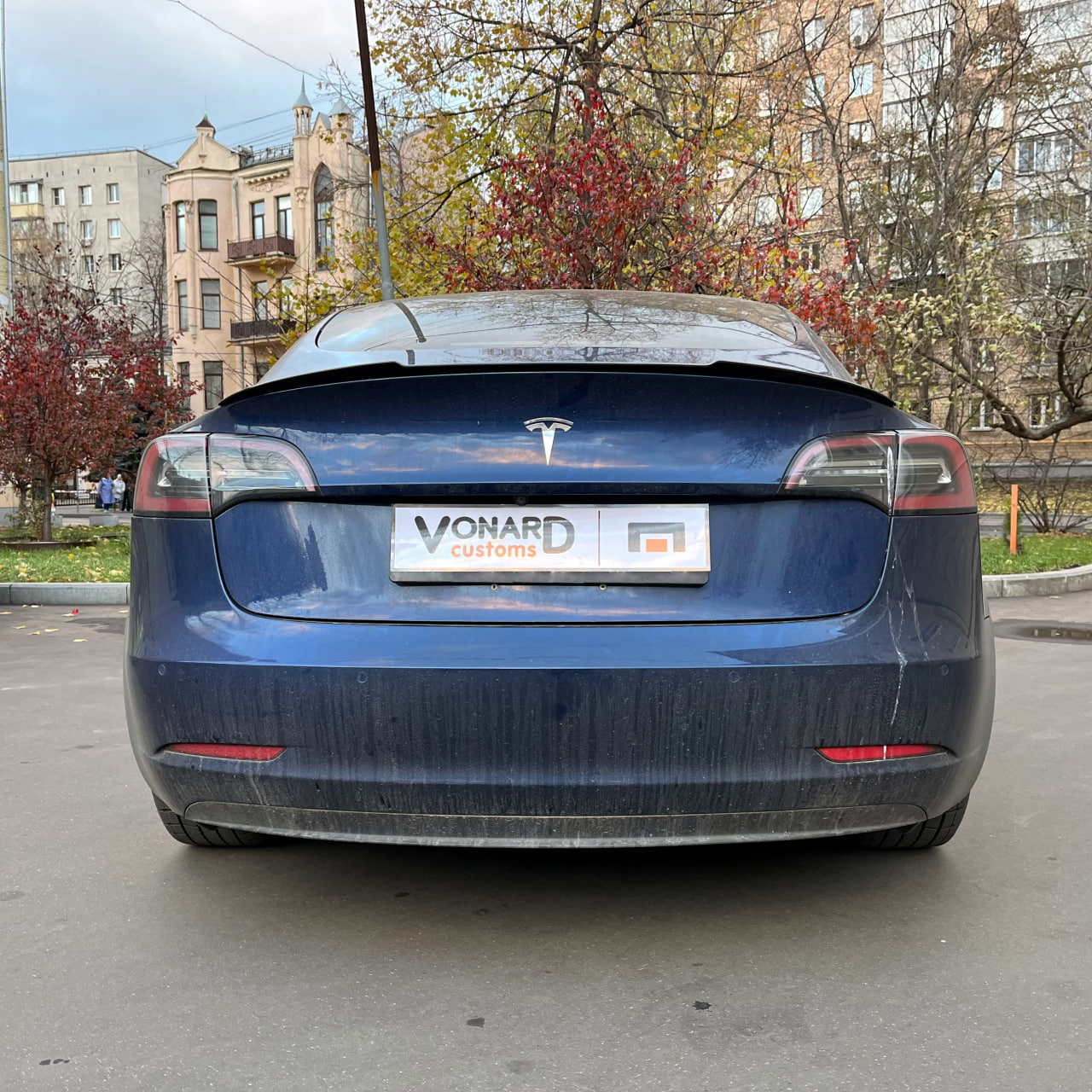 картинка Спойлер лезвие крышки багажника Tesla Model 3 (короткий с выемкой) - под покраску vonard customs 