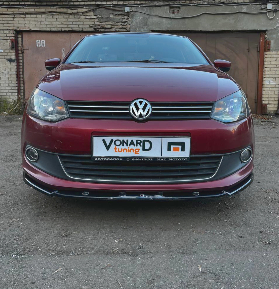картинка Сплиттер переднего бампера VW Polo 5 седан - под покраску vonard customs 