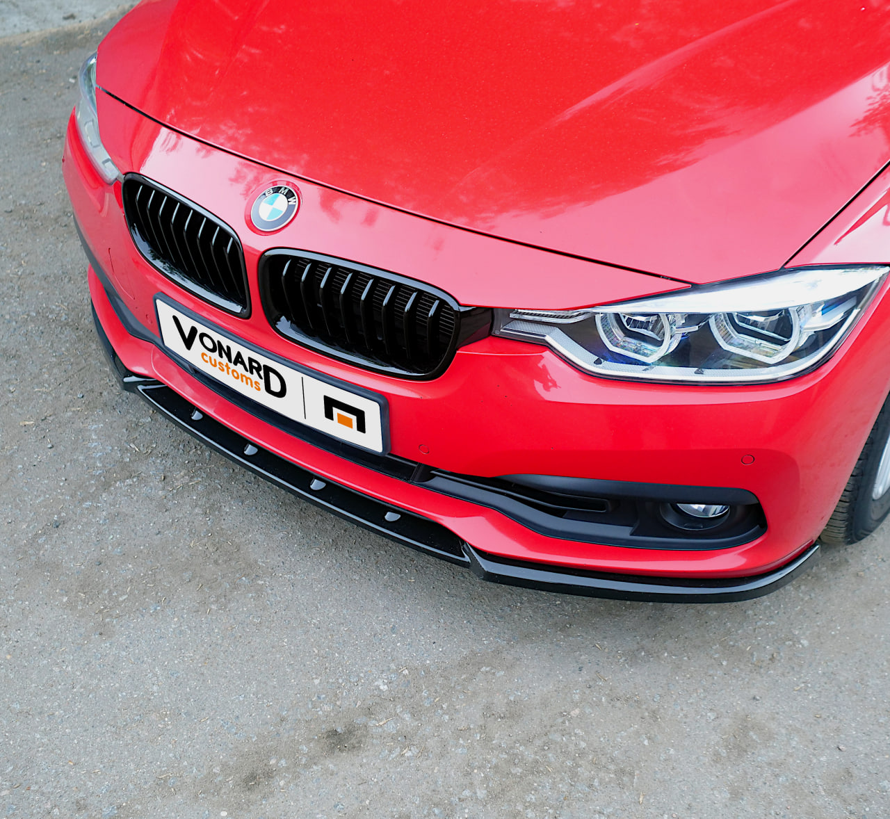 картинка Сплиттер переднего бампера BMW 3 F30 рест. - под покраску vonard customs 