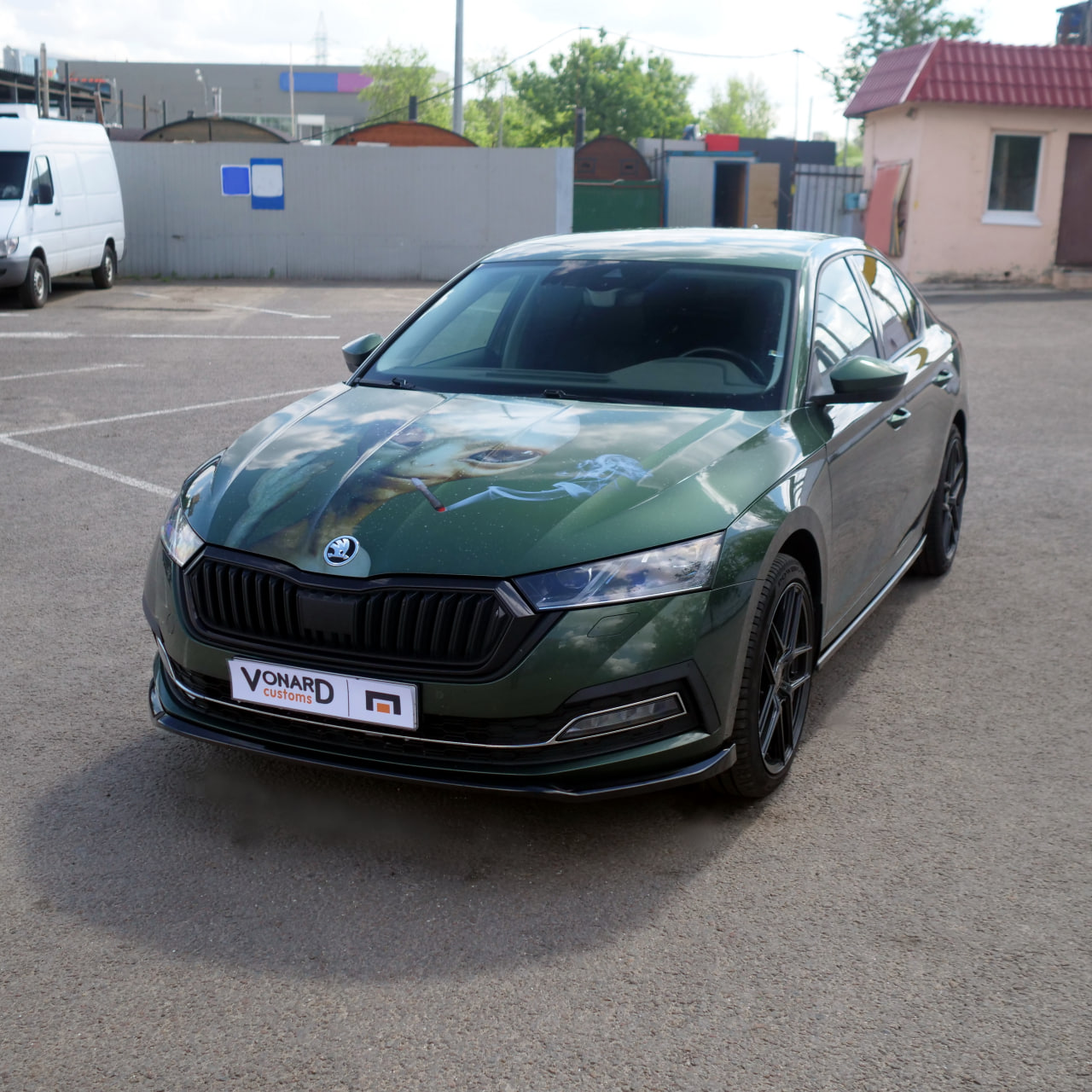 картинка Сплиттер переднего бампера Skoda Octavia 4 A8 V3 (прилегающий) - под покраску vonard customs 