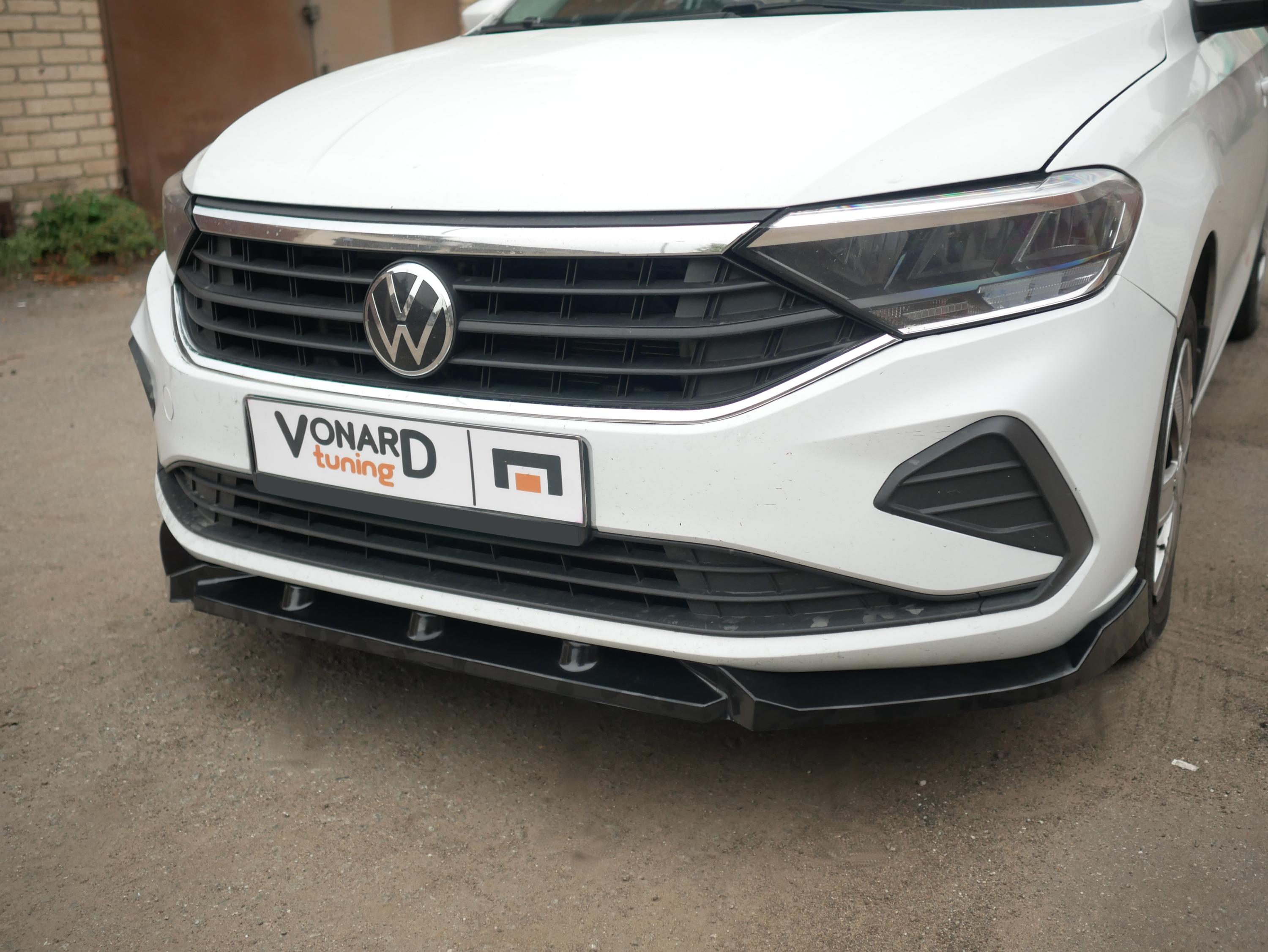 картинка Сплиттер переднего бампера VW Polo 6 liftback -  черный металлик vonard customs 