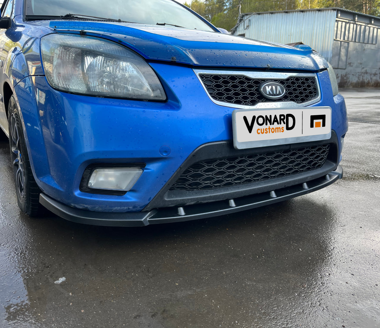 картинка Сплиттер переднего бампера Kia Rio 2 рест. - под покраску vonard customs 