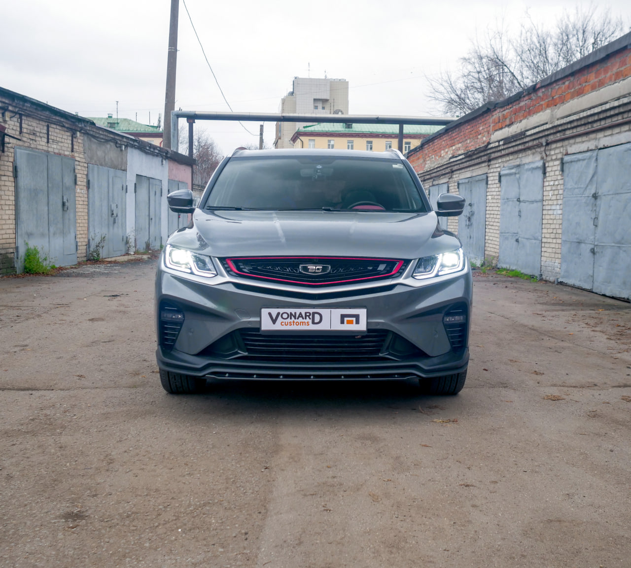 картинка Сплиттер (короткий) переднего бампера Geely Coolray 1 / Belgee X50 v2 vonard customs 