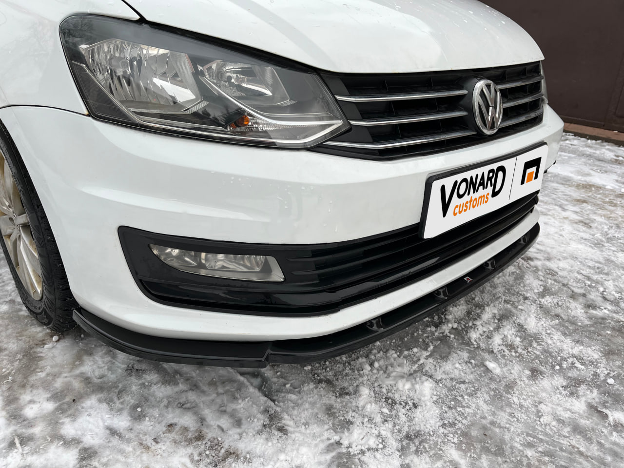 картинка Сплиттер переднего бампера VW Polo 5 рест. седан vonard customs 