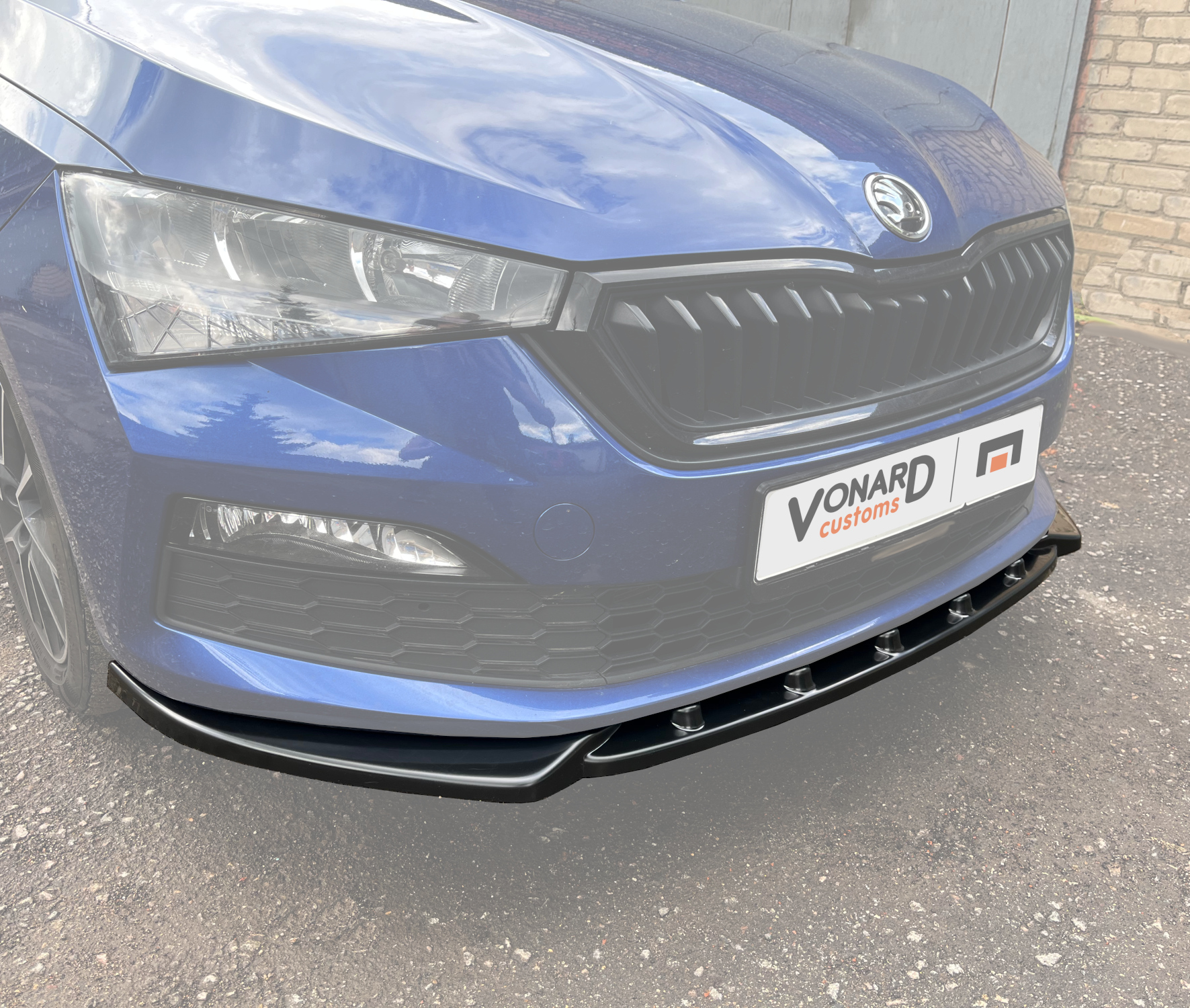 картинка Сплиттер переднего бампера Skoda Rapid 2 - под покраску vonard customs 