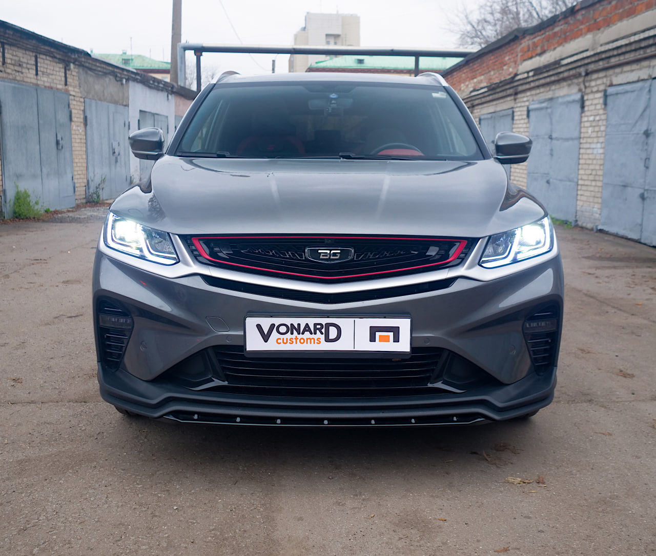 картинка Сплиттер (короткий) переднего бампера Geely Coolray 1 / Belgee X50 v2 vonard customs 