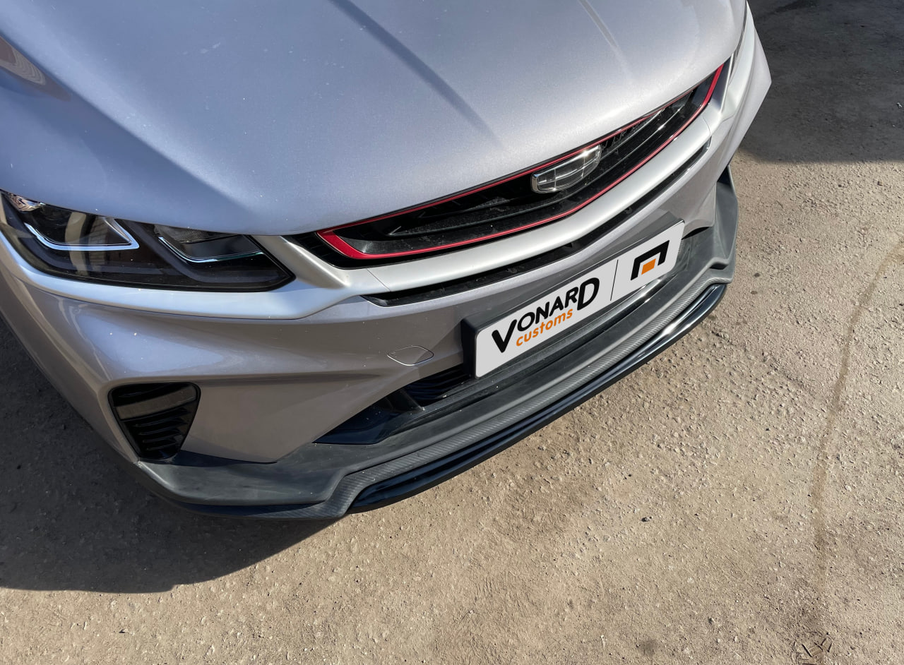 картинка Сплиттер (короткий) переднего бампера Geely Coolray 1 / Belgee X50 vonard customs 