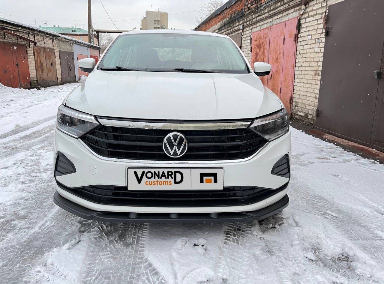 картинка Сплиттер переднего бампера VW Polo 6 liftback (узкий) vonard customs 