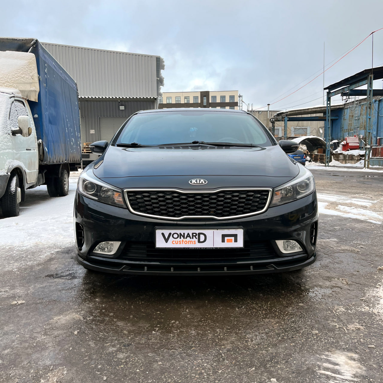 картинка Сплиттер переднего бампера Kia Cerato 3 рест - под покраску vonard customs 