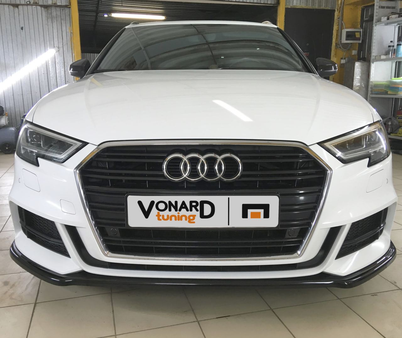 картинка Сплиттер переднего бампера Audi A3 8V S-Line рест. - под покраску vonard customs 