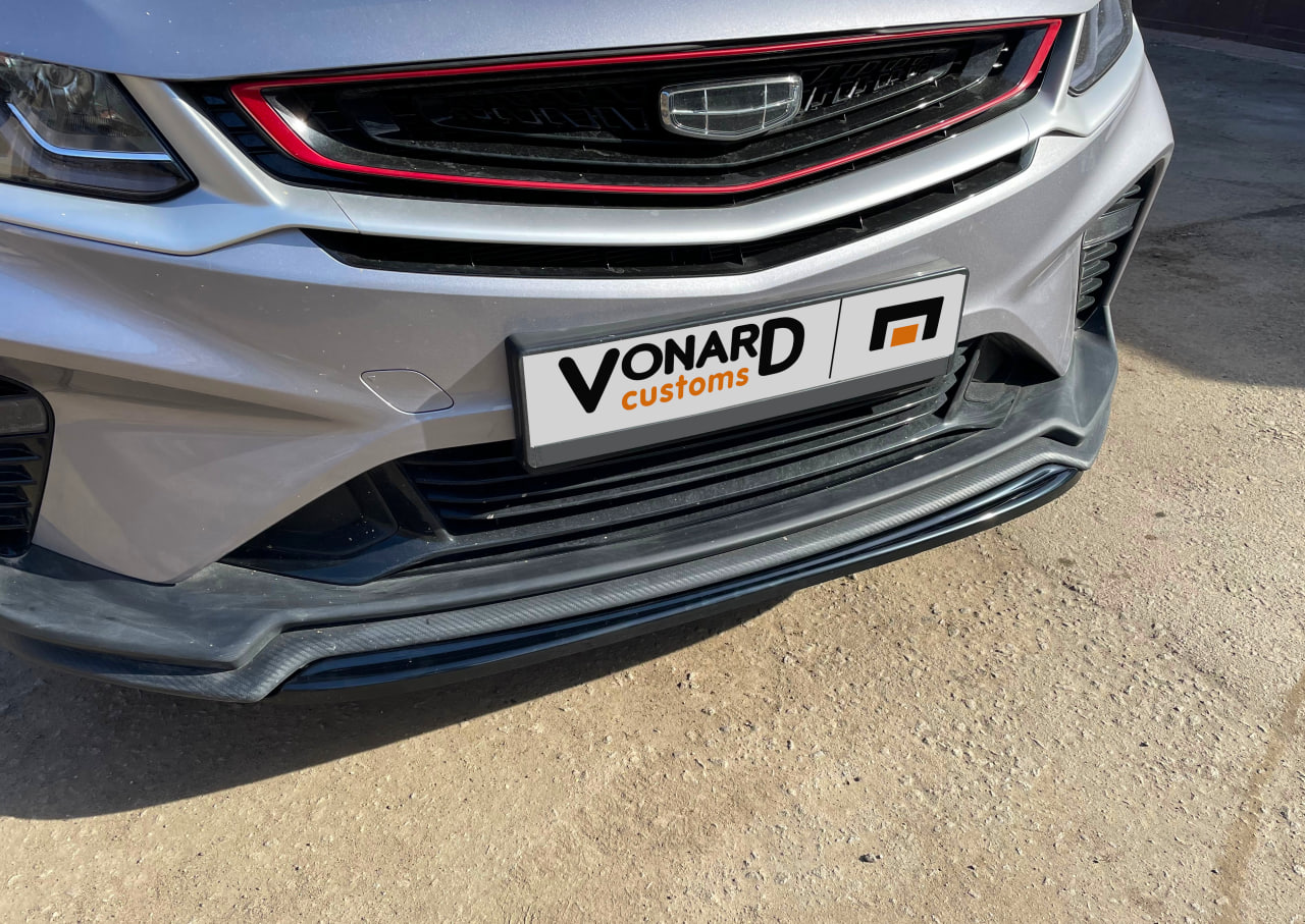 картинка Сплиттер (короткий) переднего бампера Geely Coolray 1 / Belgee X50 vonard customs 